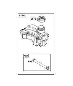 Fuel Supply Group Diagram and Parts List for 09P705-0258-H5 020000 - 09Z999 Briggs and Stratton Engine